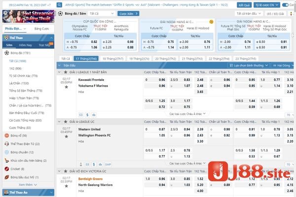 Lý do vì sao nên tham gia cá cược thể thao tại nhà cái J88